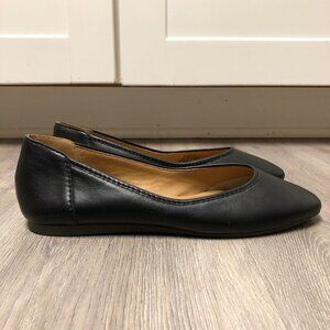 Lucky Brand Size 8.5 Alanya Shoes Black Leather Ballet Flats Neutral Loafer